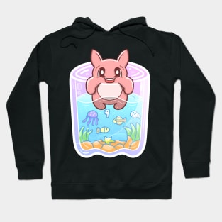 Rabbit on glass Hoodie